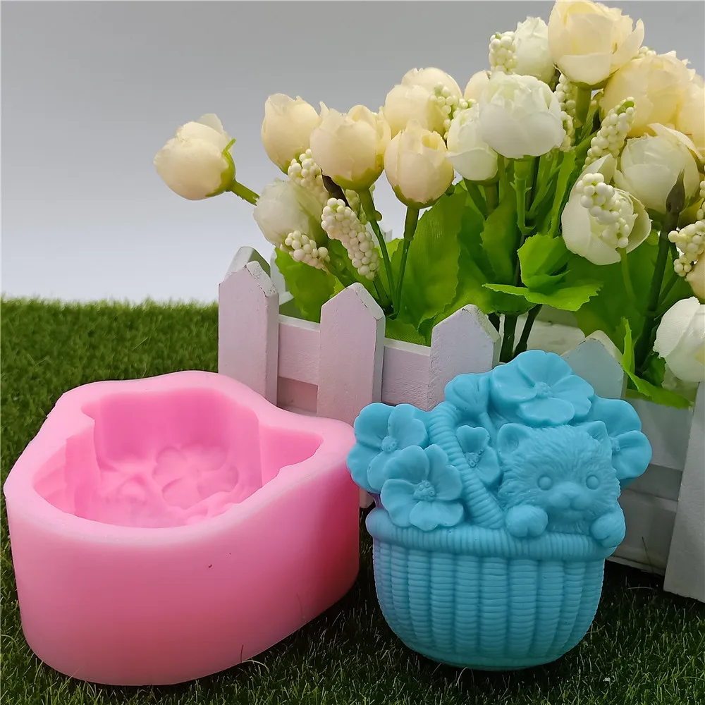 Формы для мыла в виде цветов и кошек силиконовая 3D форма сделай сам изготовления