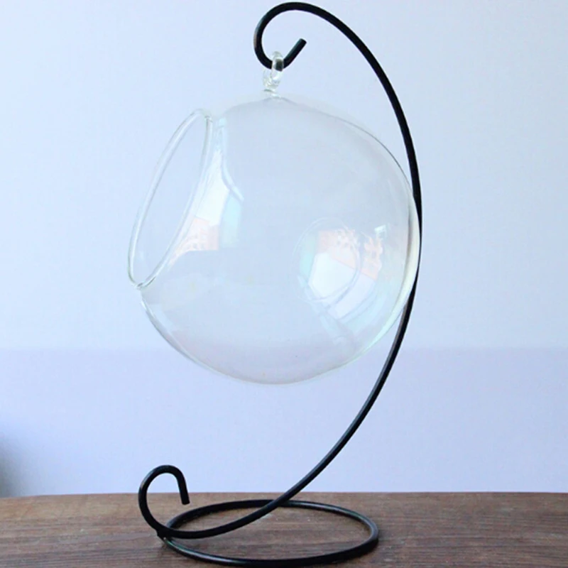 Подвесная подставка в виде стеклянного шара стиле ретро железный держатель для