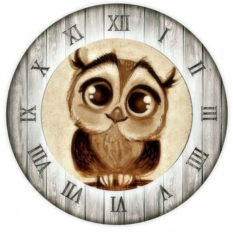 5D DIY Diamond Painting Cross Stitch Owl Clock Crystal Square Mosaic Sets Needlework 3D Full Embroidery | Дом и сад