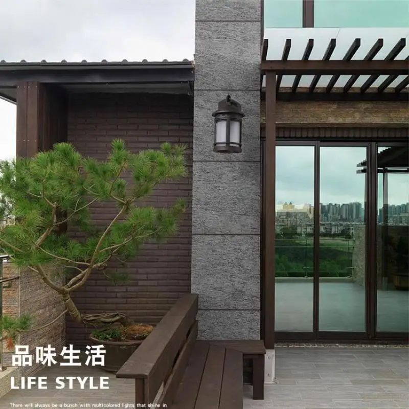 売る スクエアアンティークアルミガーデン照明ガラスランタンレトロ Led 屋外壁燭台 E27 防水 Led 付属中庭ライト