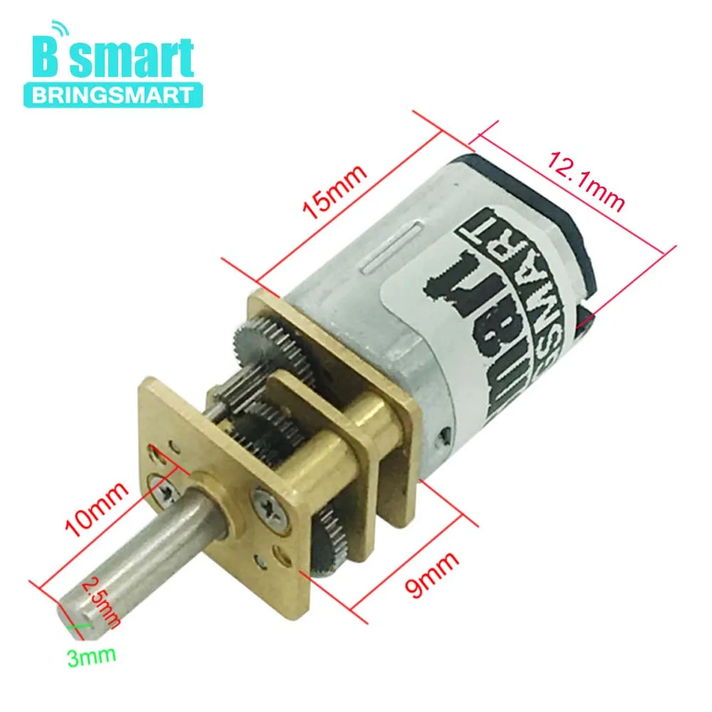 1 шт. Bringsmart N20 микро мотор электрический редуктора 3v 6v 12v 15/30/50/60/100/200/300/500/600/1000/1500