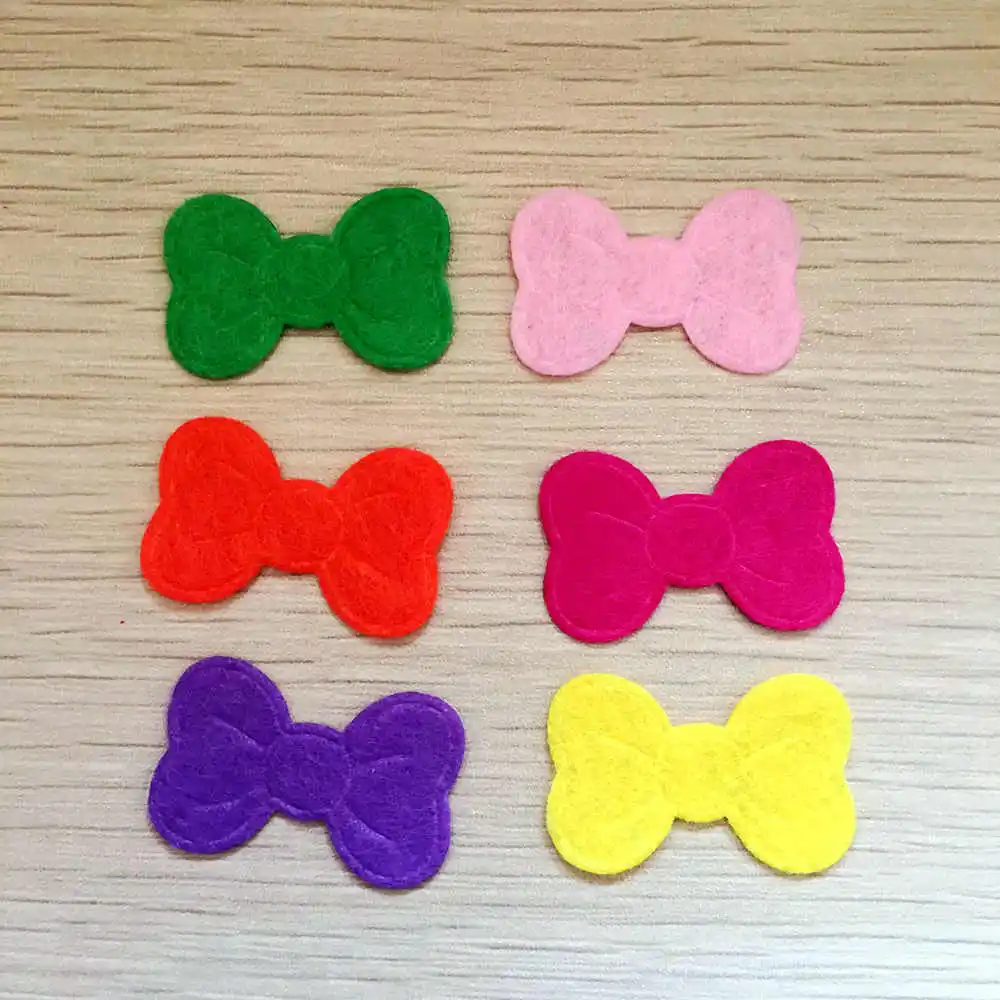 100 шт 18*28 мм бант аппликация нашивки из фетра Аксессуары свадебные украшения C11A