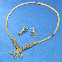 zea dear jewelry dubai fashion collar jewelry set for women necklace earrings bracelet set for wedding feather jewelry findings