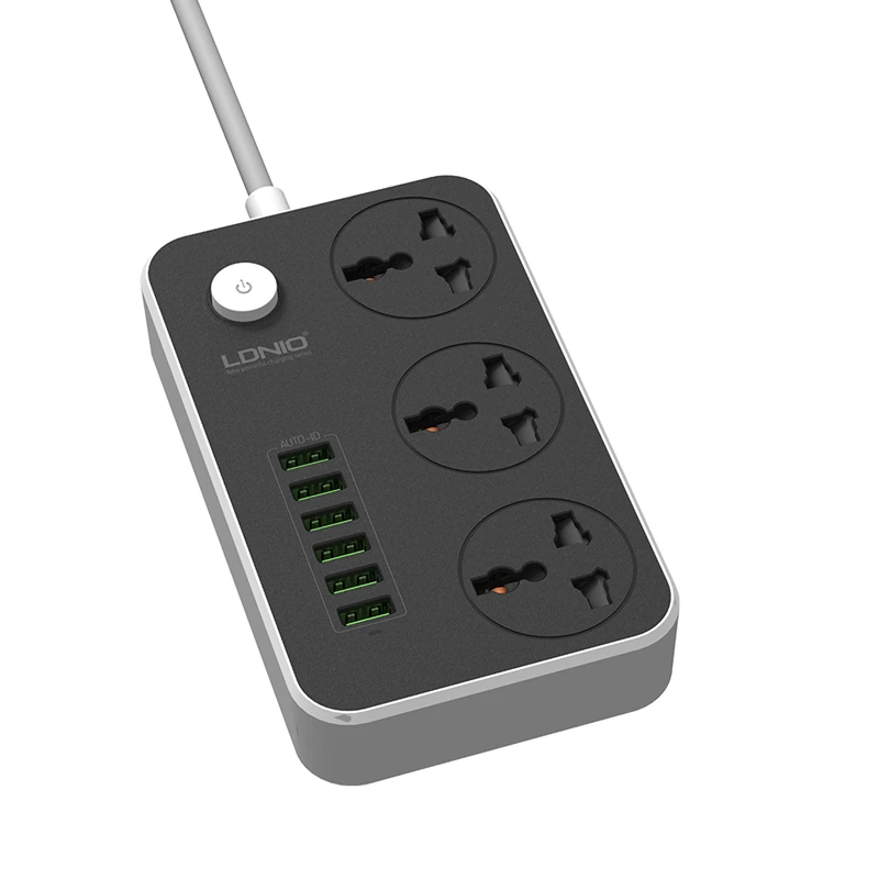SC3604 US plug LDNIO 3 розетки комбинированный 6USB универсальный настольный заряд розетка питания 10А Номинальный ток с 2 м Шнур питания для использования дома/офиса - Тип штекера: SC3604 US plug