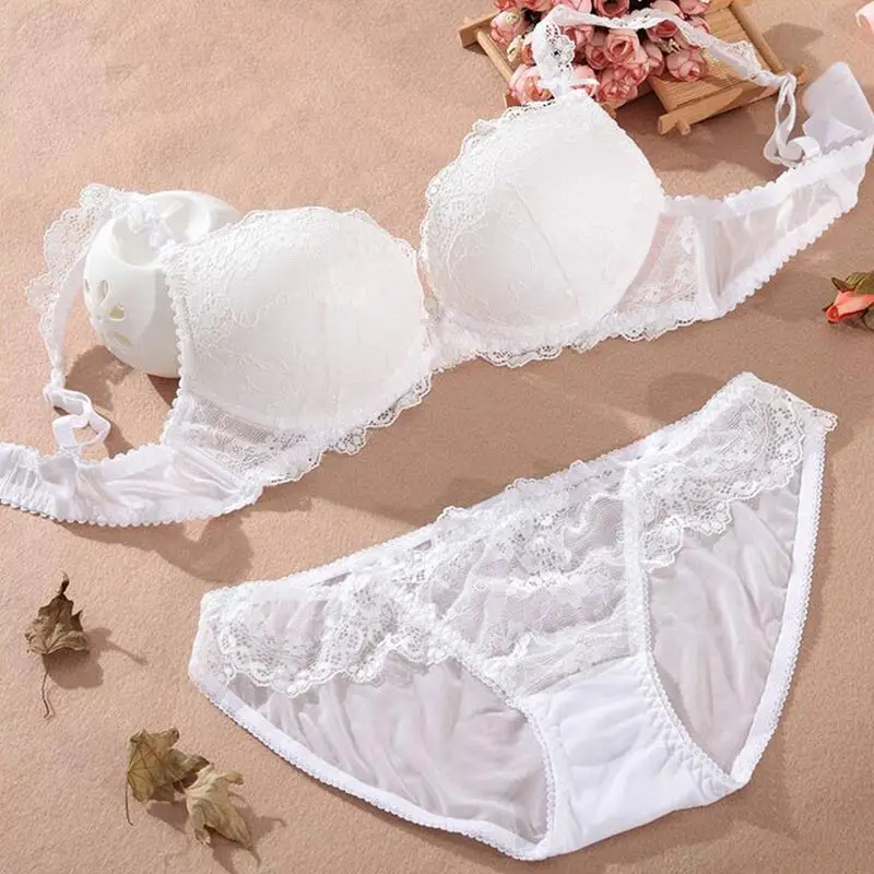 D style White Blinvas комплект с бюстгальтером, кружевной комплект, полная чашка, сексуальный, черный, белый, пуш-ап, BlinNT016, комплекты нижнего белья, Женские комплекты нижнего белья, сексуальные - Цвет: D style White