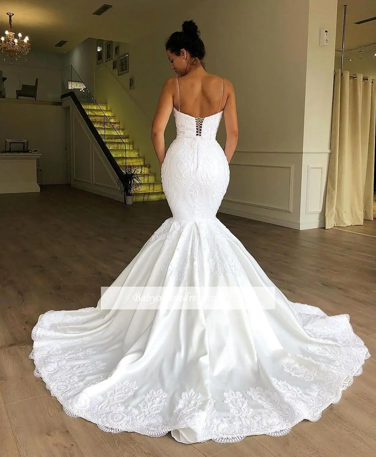 Robe de mariee сексуальное платье Русалка на бретельках кружевные свадебные платья 2019