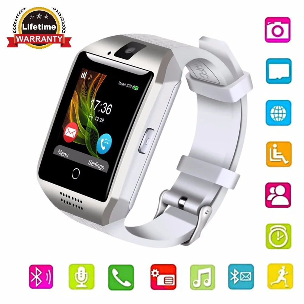 GONOKWE Bluetooth Q18 Смарт часы для телефонов Andriod умные с камерой сенсорным экраном DZ09 X6