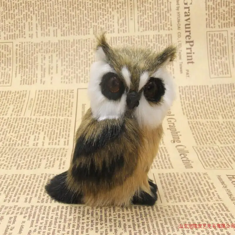 

small cute simulation owl toy polyethylene & furs left owl doll about 10x8cm 004