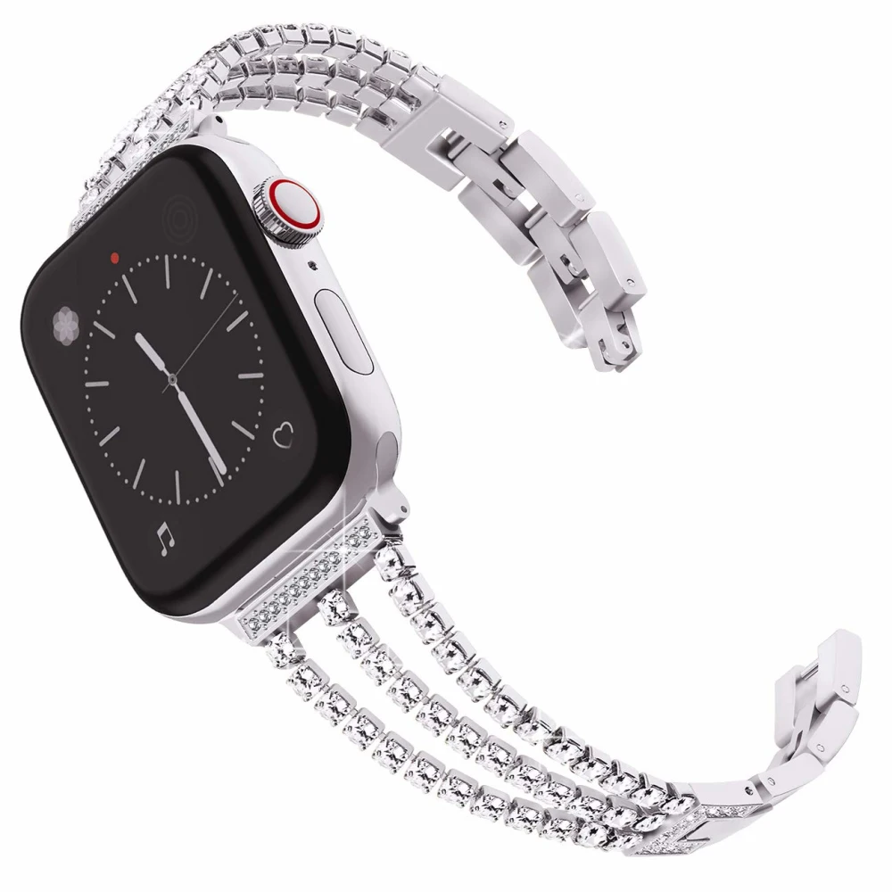 Женские аксессуары для часов с бриллиантами из нержавеющей стали Apple Watch серии