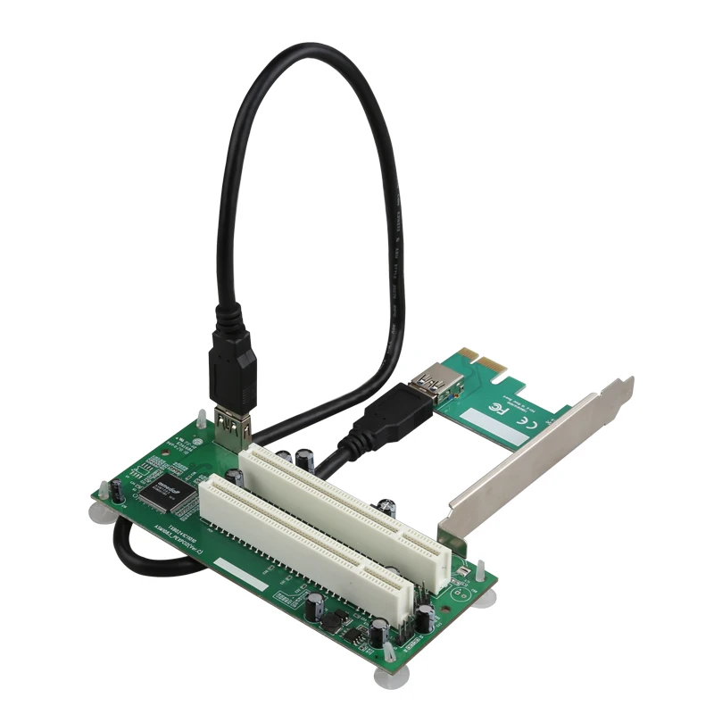 PCIe to Dual PCI Adapter Card PCI Express to PCI USB 3.0 Add on Cards Converter