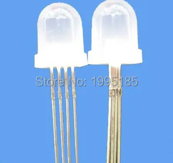 

50pcs 10MM full color RGB color fog RGB four LED light emitting diode ultra bright colorful floodlight