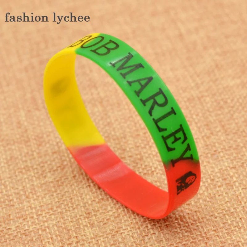 Модный силиконовый браслет lychee в стиле унисекс для музыканта Боба Марли|bracelet