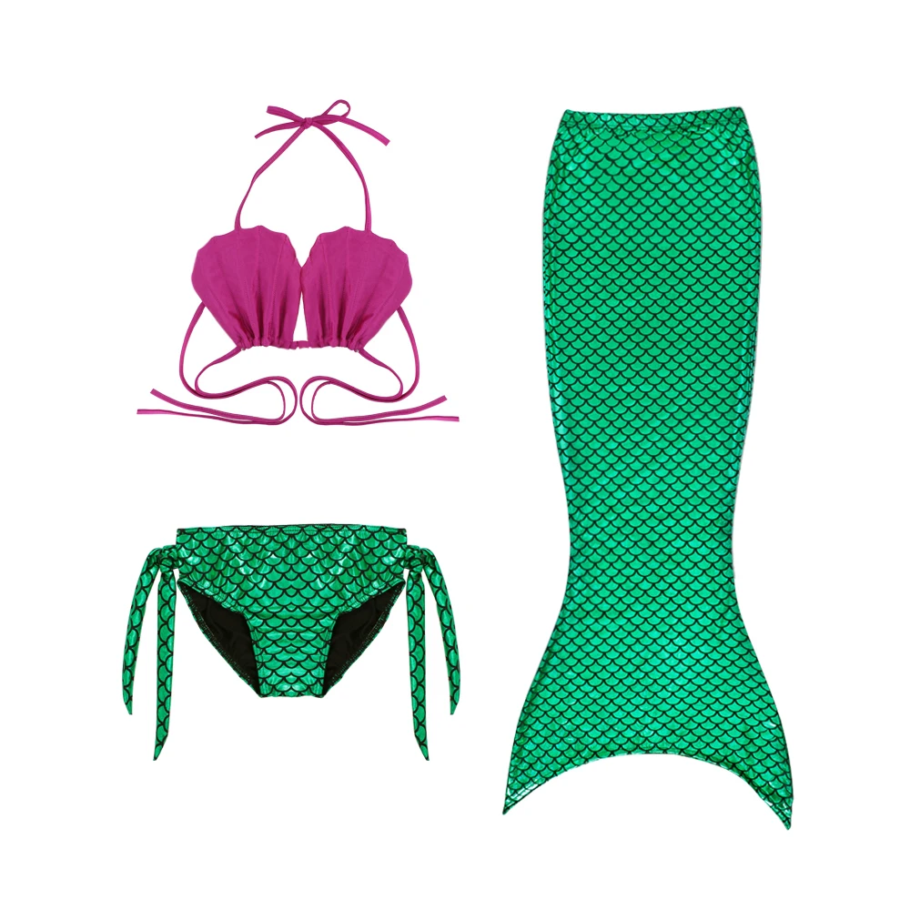 Children Mermaid Tail Princess Dress Baby Girls Kids Bathing Split Swimsuit Costume Swimwear Bikini Fancy Dress For 3-12Y