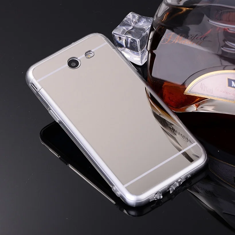 Мягкий ТПУ зеркальный чехол для Samsung Galaxy J7 2017 J720 силиконовый бампер оболочка на