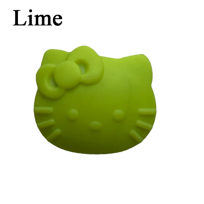 lime 20 шт./лот мультфильм hello kitty Силиконовый бисер ребенок Прорезывание Зубов Бисер безопасный пищевой сорт для кормления Жевательная Кошка Китти Силиконовые Бусины - Цвет: lime