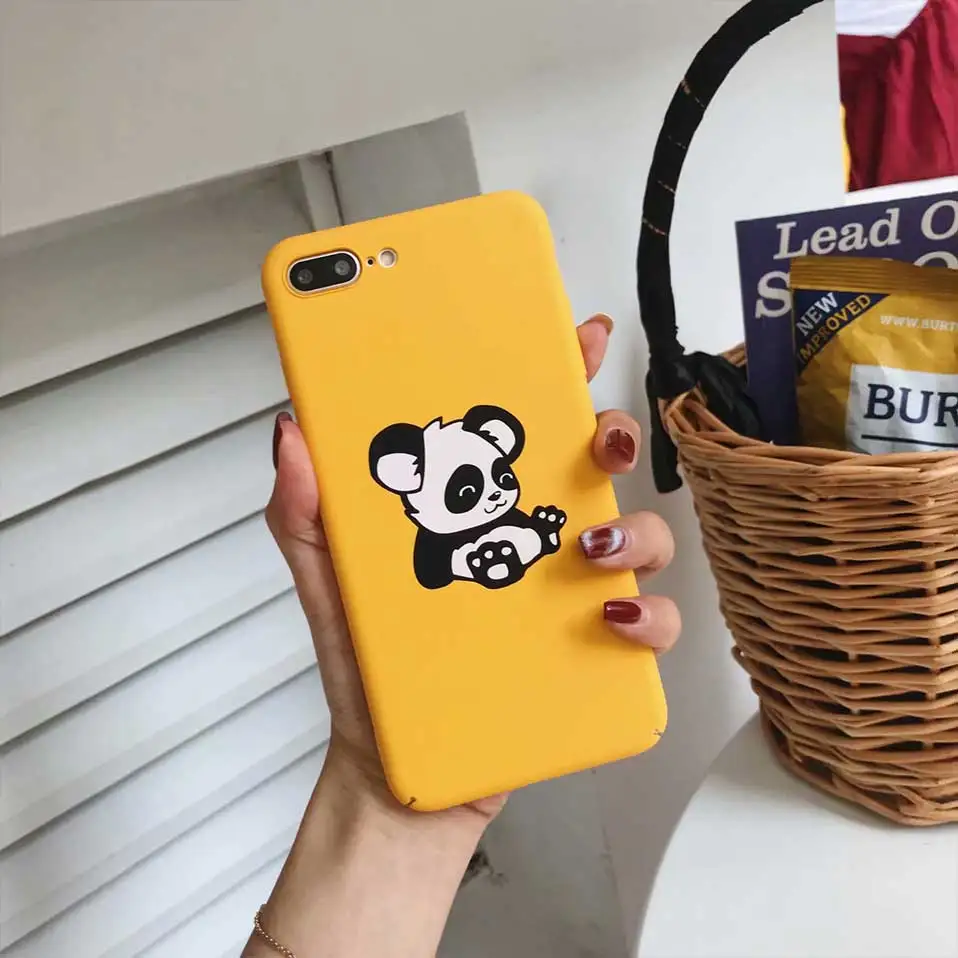 ПК телефон чехол для iPhone 6 S 7 8 X животное узорное Plus панда Корпус coque |