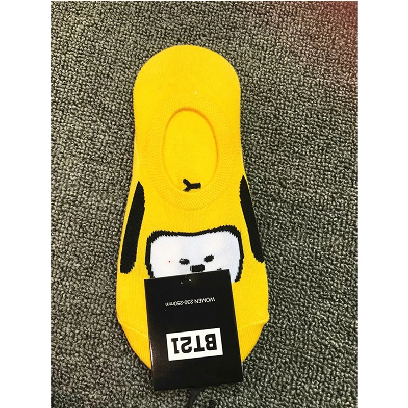 7 пар/упак. Kpop BTS BT21 мультфильм невидимые носки по щиколотку милые животных ТАТА