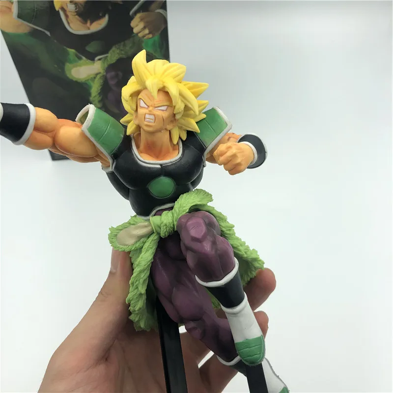 B Opp Bag Dragon Ball Z Super Broly Movie Ver. Зеленые волосы против Гоку броли Супер Saiyan боевой формы ПВХ Фигурки Модель DBZ 24 см - Цвет: B Opp Bag