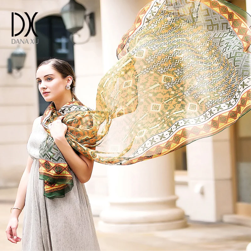 Модный тонкий шифоновый шелковый шарф аксессуары женские летние шарфы палантины