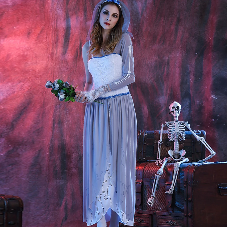 Призрак невесты ад богиня зомби Дьявол Ангел платья Косплей Костюм Disfraces Adultos Disfraz