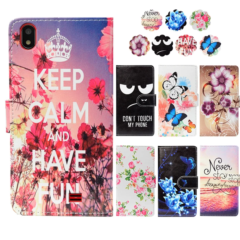 Мода искусственная кожа флип печати кошелек чехол для Prestigio Wize Q3 случае книжка 5 0