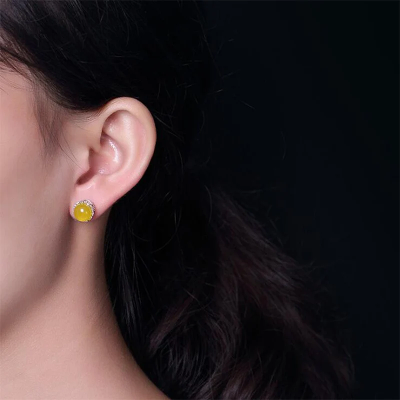 Женские серьги гвоздики из серебра 2019 пробы с мозаикой