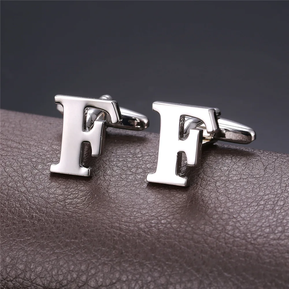 Запонки для мужчин рубашки свадебный подарок алфавит буква F золото/цвет