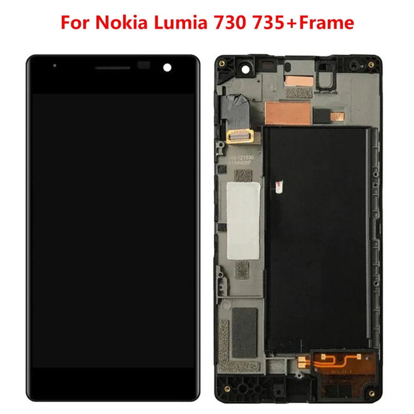 ЖК-дисплей с сенсорным экраном и дигитайзером в сборе для Nokia Lumia 730/735 запасные