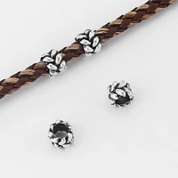 20pcs lacewok charms slider spacer beads for 5mm round leather cord bracelet necklace making jewelry accessories