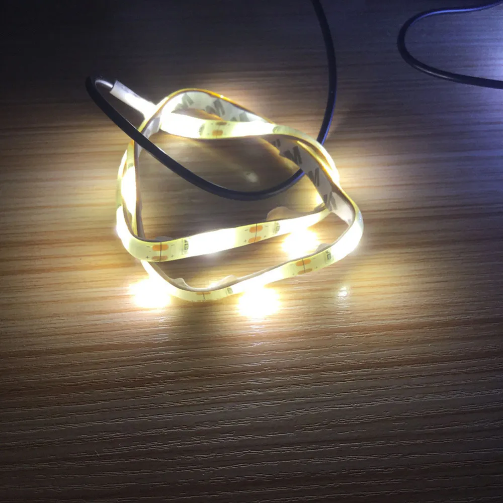 DC 5В USB светодиодный полосы света 5050 вечерние гибкий светодиодный полосы лампы ТВ фон теплое белое освещение водонепроницаемый 50 см, 1 м, 2 м, 1,5 м