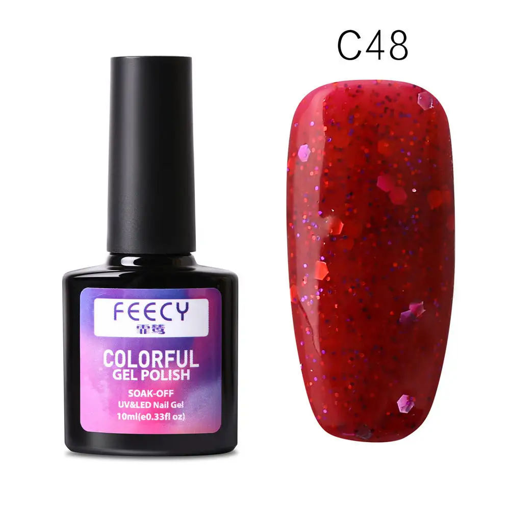 Feecy C48 УФ гель лак для ногтей светодиодный набор гель-лаков для ногтей Красивая гелевая краска впитываемый гель лак для ногтей маникюр праймер для ногтей - Цвет: Feecy C48
