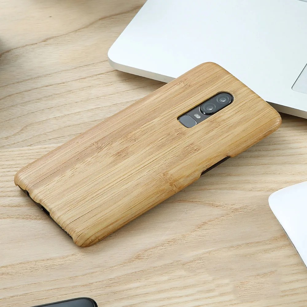 Натуральный Деревянный чехол для телефона для Oneplus 6, чехол, бамбук/орех/палисандр/Черное ледяное дерево/оболочка 6,2"(настоящее дерево