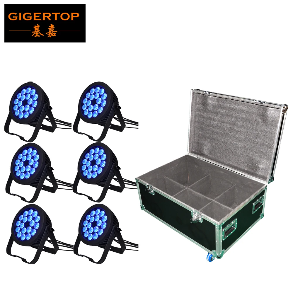 6 в 1 светильник 18x18 Вт RGBWAP Led Par 64 диско диджей сценический IP65 водонепроницаемый