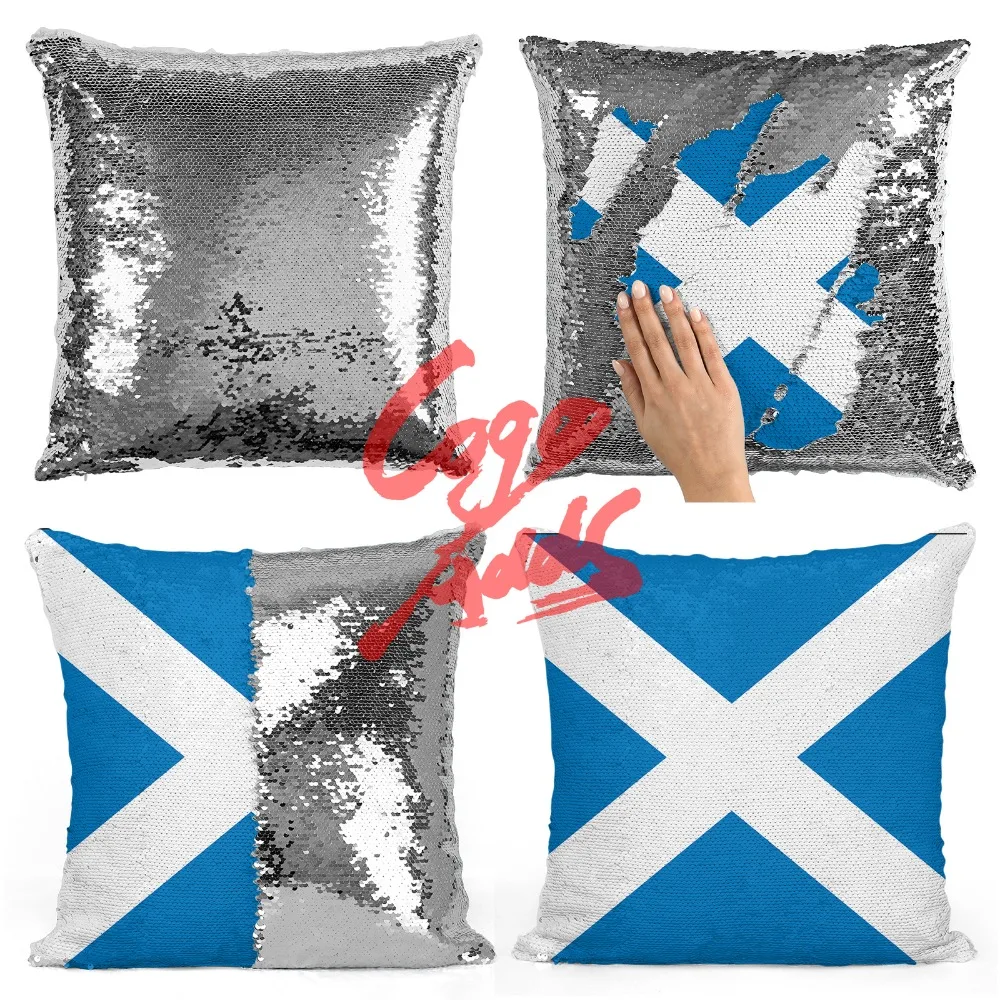 

Scotland decorative throw pillows reversible mermaid sequin pillow case cover dropshipping
