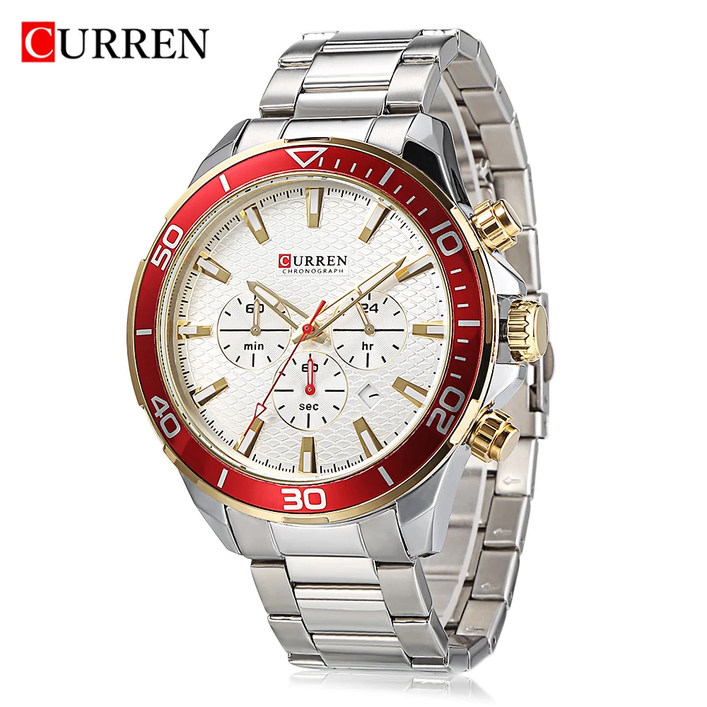 Curren 8309 Роскошные брендовые аналоговые спортивные наручные часы Мужские