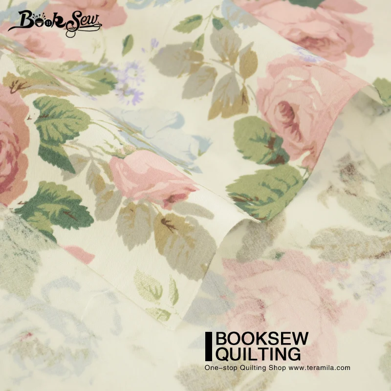 Booksew хлопок саржа белая стеганая ткань цветочный узор DIY Tecidos De лоскутное шитье сеточная ткань Por Metro Algodon