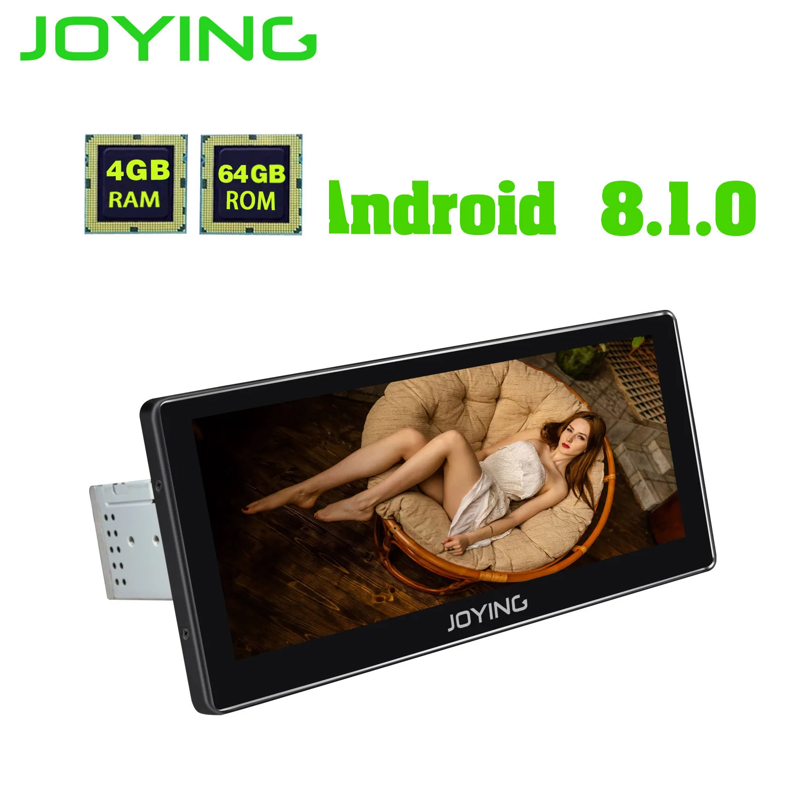 JOYING новейший 1 DIN Android 8,1 автомобильный Авторадио 10,25 ''ips сенсорный экран Восьмиядерный головное устройство gps мультимедийный плеер Поддержка Carplay