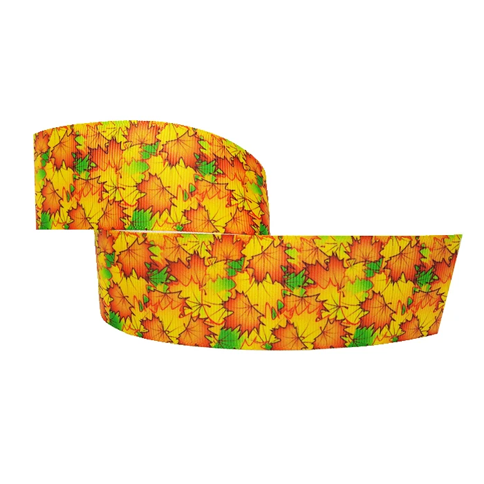 Kingsens 38 мм 75 October fall maple leafs напечатанная лента бант для волос Сделай Сам одежда