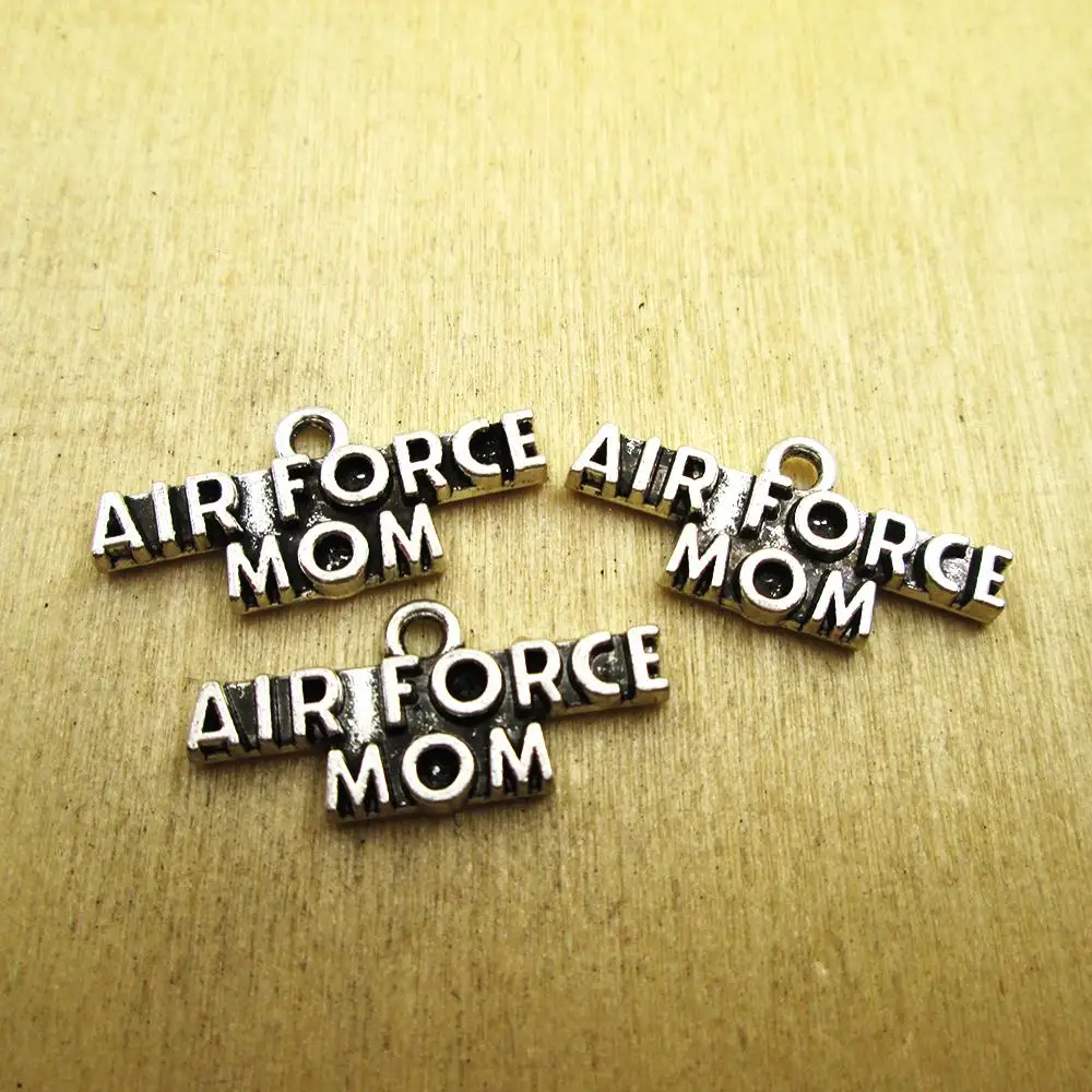 20 шт 25*10 мм античное серебро Air Force MOM Подвески DIY ожерелье/браслеты античные