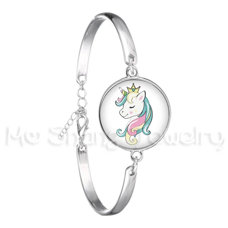 Cartoon Horse Unicorn Chain Bracelets Flower Charms Women Men Unisex Trendy Jewelry Lover's Christmas Party Gift | Украшения и