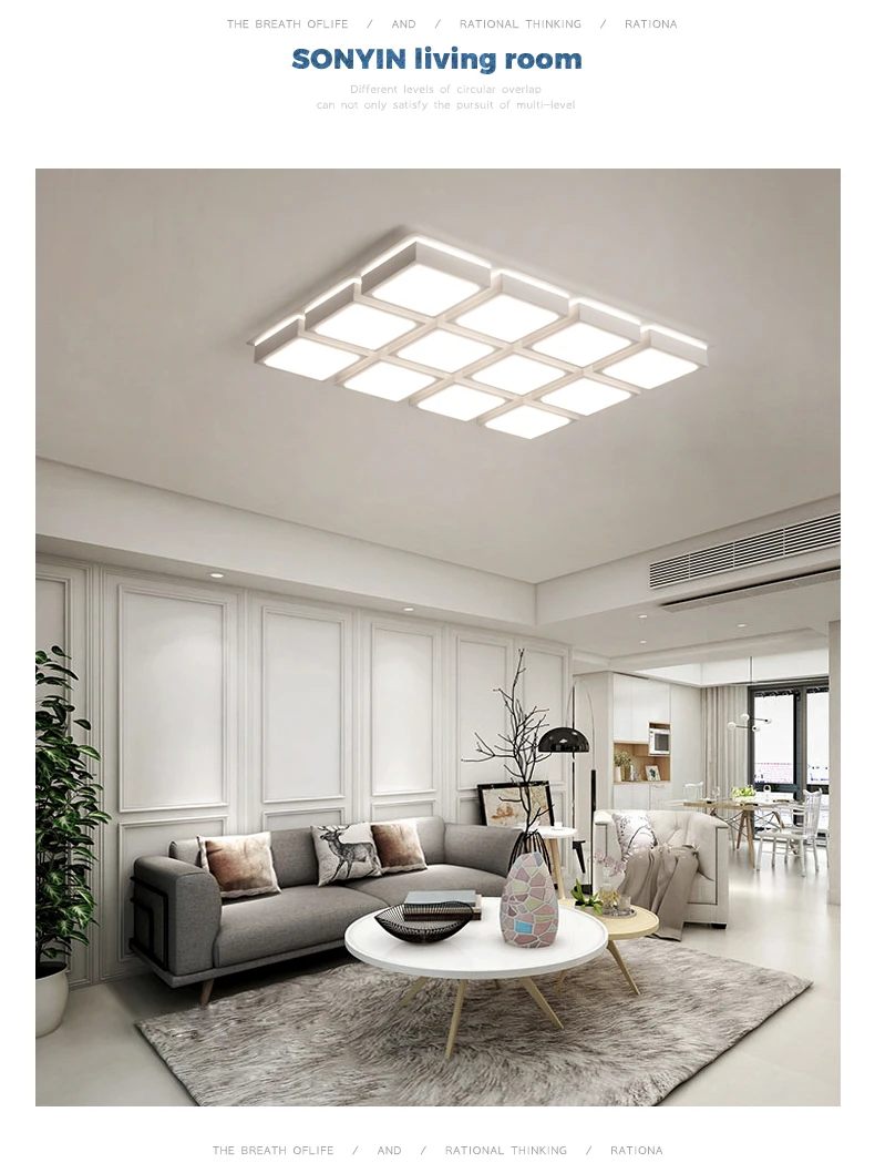 Living room lamp 2018 new simple modern bedroom atmosphere household led ceiling rectangular creative lamps | Лампы и освещение