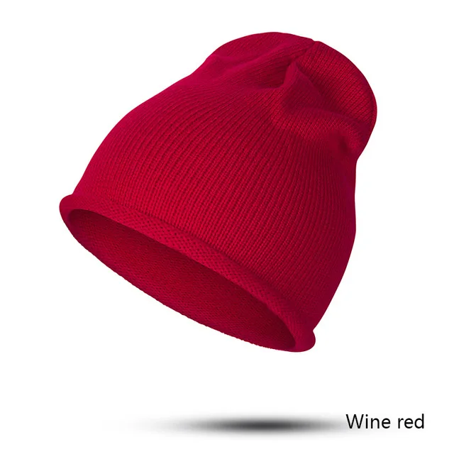 Evrfelan, женская зимняя Лыжная шапочка, Вязанная, Skullies Beanies, шапки, женская модная уличная шапка, шапка для девочек, одноцветная, Gorro - Цвет: wine red4