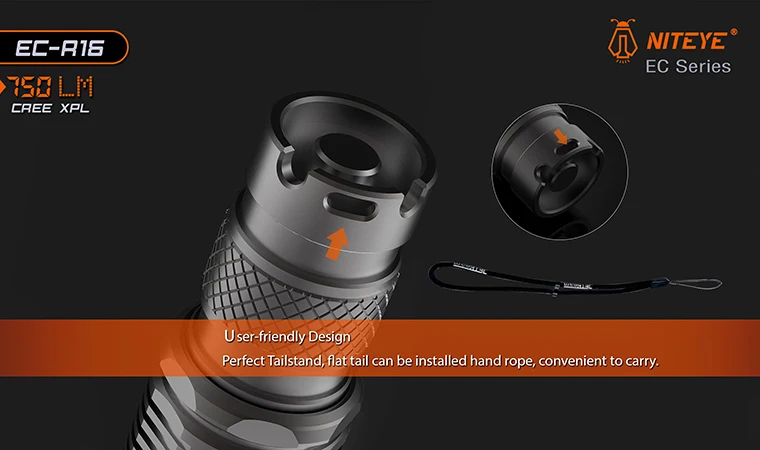 Jetbeam Niteye EC-R16 фонарь EDC Cree XP-L Led 750 люмен 4 модели функция памяти боковой переключатель 16340 CR123A фонарик