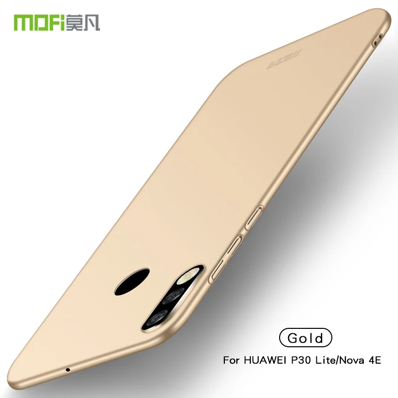MOFi для huawei P30 Lite/Nova4E на заднюю панель с полной защитой ПК Жесткий Чехол Fundas, чехлы для телефонов в виде ракушки для huawei P30 Lite - Цвет: Золотой