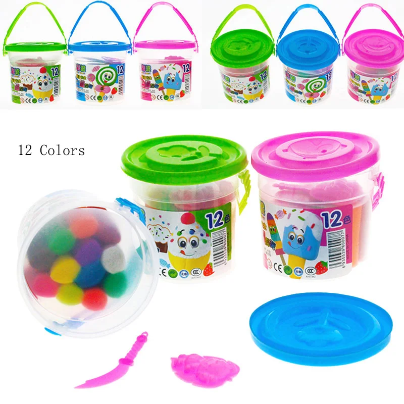 

12 Colors Modeling Clay Polymer Slime Fluffy Light Plasticine Playdough Slimes Kids Funny Toys Mud Intelligent Creat Plasticine