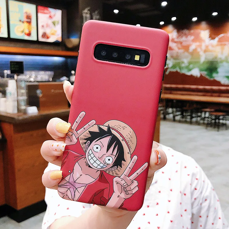 YHBBCASES для samsung Note 10 Plus 8 9 японские Мультяшные соломенные шляпы Луффи чехол для телефона samsung Galaxy S10 S8 S9 Plus Чехлы для пар - Color: Style A