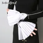 Женские Плиссированные перчатки TWOTWINSTYLE, весенние, черные, элегантные, однотонные, с рукавами реглан, 2020