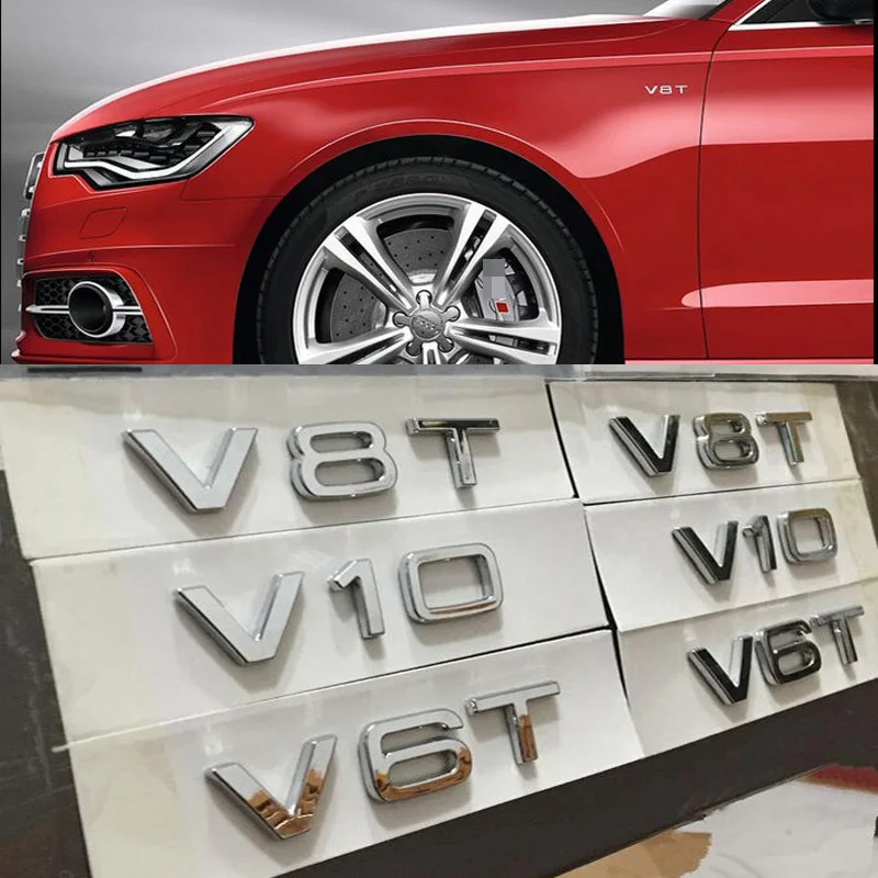 2 шт./лот ABS V6T V8T V10 автомобильный боковой корпус украшения эмблема наклейка для Audi