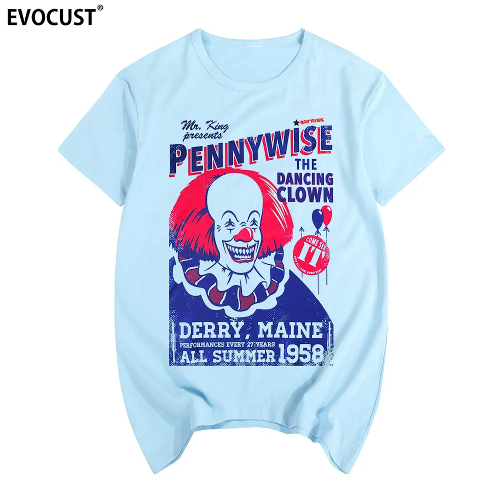 Pennywise клоун Стефан Кинг 1990 из фильма ужасы футболка для косплея Хлопковая мужская