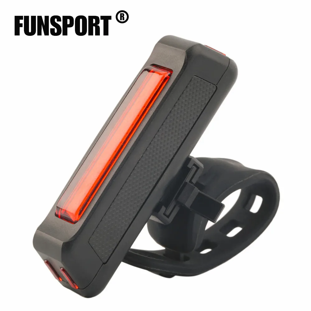 Сайт FUNSPORT велосипед задний фонарь USB Перезаряжаемые УДАРА СВЕТОДИОДНЫЙ высокое